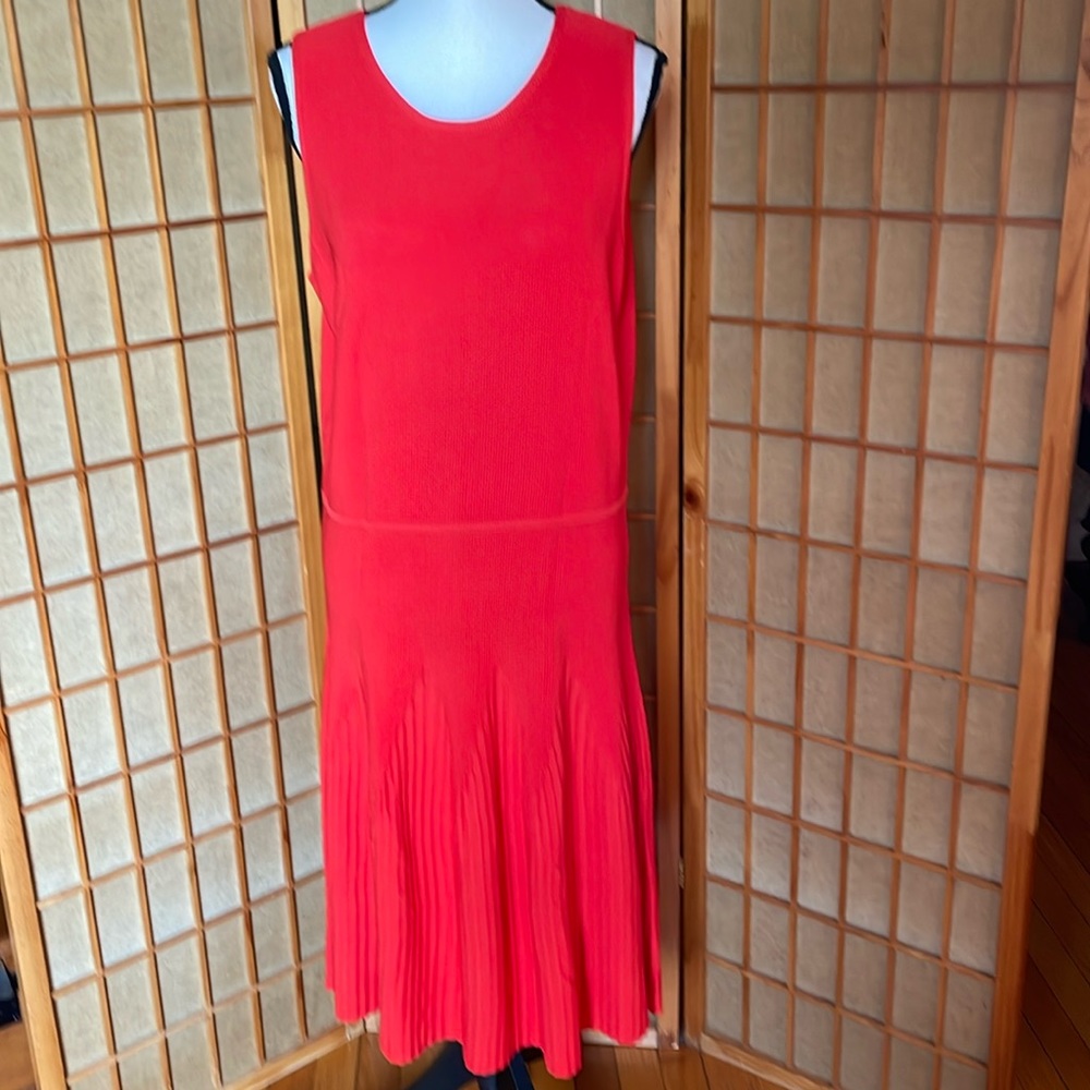 Rachel Roy Dress Lilianna Knit Red Sleeveless Pull On Holiday Plus Size Dress